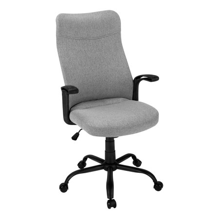MONARCH SPECIALTIES Office Chair, Adjustable Height, Swivel, Ergonomic, Armrests, Computer Desk, Work, Metal, Grey I 7325